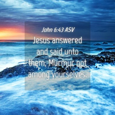 Picture 04 - John 6:43 ASV - Jesus answered and said unto them, Murmur not - Bible Verse Picture
