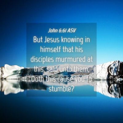 Picture 04 - John 6:61 ASV - But Jesus knowing in himself that his disciples - Bible Verse Picture