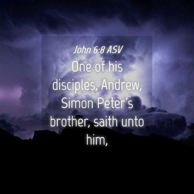 Picture 04 - John 6:8 ASV - One of his disciples, Andrew, Simon Peter's - Bible Verse Picture