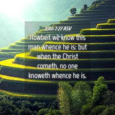 Picture 04 - John 7:27 ASV - Howbeit we know this man whence he is: but when - Bible Verse Picture