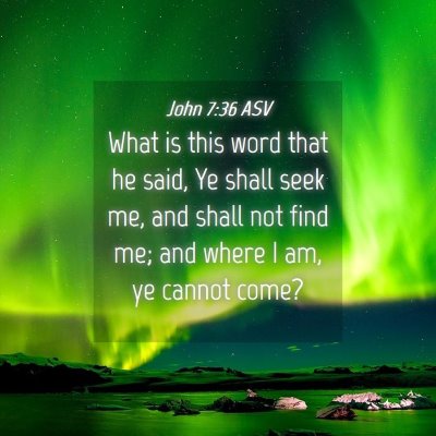 Picture 04 - John 7:36 ASV - What is this word that he said, Ye shall seek me, - Bible Verse Picture