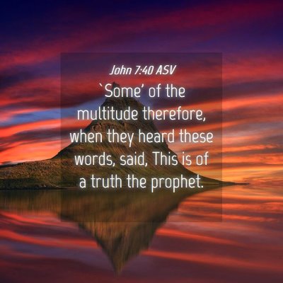 Picture 04 - John 7:40 ASV - `Some' of the multitude therefore, when they - Bible Verse Picture