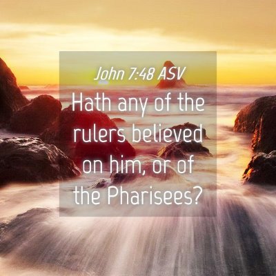 Picture 04 - John 7:48 ASV - Hath any of the rulers believed on him, or of the - Bible Verse Picture