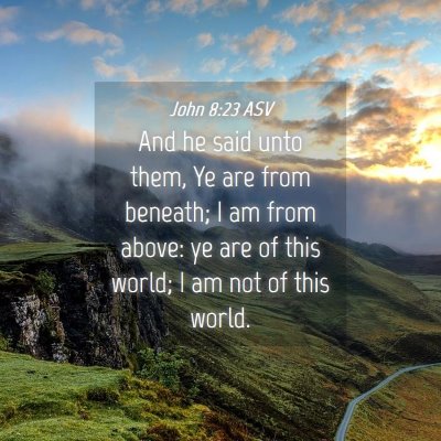 Picture 04 - John 8:23 ASV - And he said unto them, Ye are from beneath; I am - Bible Verse Picture