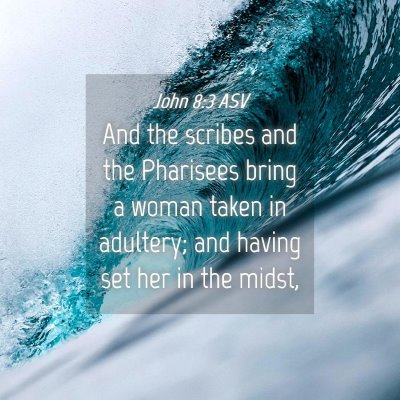 Picture 04 - John 8:3 ASV - And the scribes and the Pharisees bring a woman - Bible Verse Picture