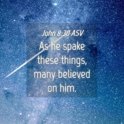 Picture 04 - John 8:30 ASV - As he spake these things, many believed on - Bible Verse Picture