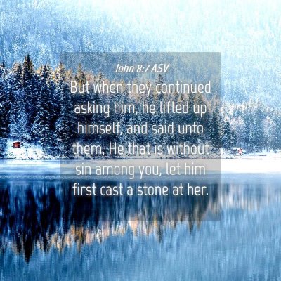 Picture 04 - John 8:7 ASV - But when they continued asking him, he lifted up - Bible Verse Picture