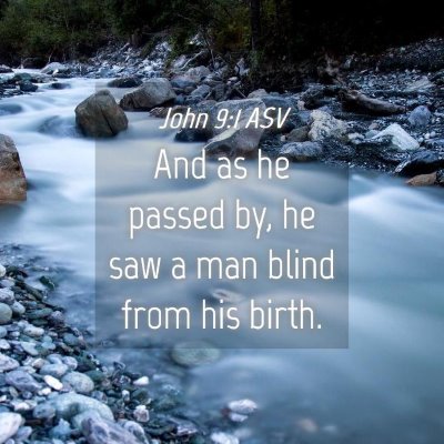 Picture 04 - John 9:1 ASV - And as he passed by, he saw a man blind from his - Bible Verse Picture
