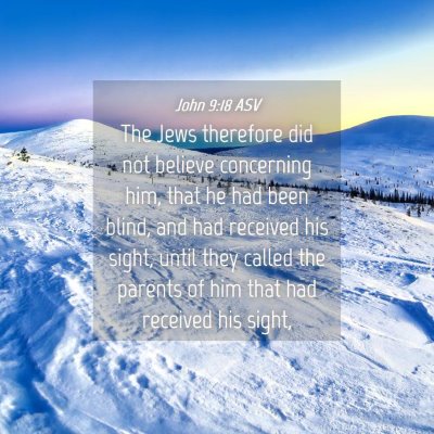 Picture 04 - John 9:18 ASV - The Jews therefore did not believe concerning - Bible Verse Picture