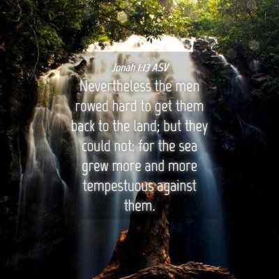 Picture 04 - Jonah 1:13 ASV - Nevertheless the men rowed hard to get them back - Bible Verse Picture