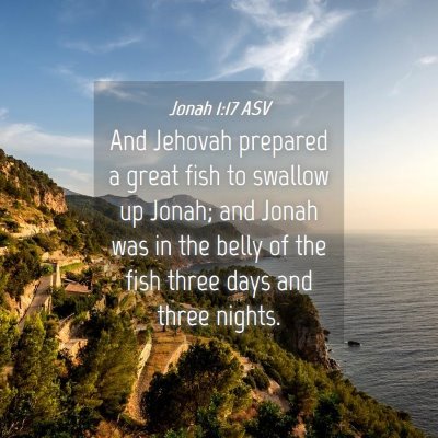 Picture 04 - Jonah 1:17 ASV - And Jehovah prepared a great fish to swallow up - Bible Verse Picture
