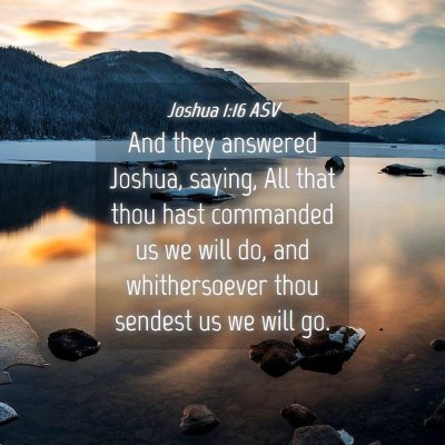 Picture 04 - Joshua 1:16 ASV - And they answered Joshua, saying, All that thou - Bible Verse Picture