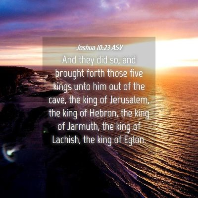Picture 04 - Joshua 10:23 ASV - And they did so, and brought forth those five - Bible Verse Picture