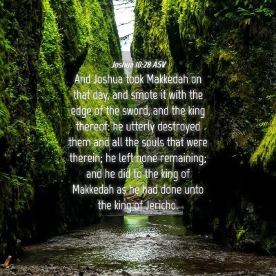Picture 04 - Joshua 10:28 ASV - And Joshua took Makkedah on that day, and smote - Bible Verse Picture