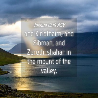 Picture 04 - Joshua 13:19 ASV - and Kiriathaim, and Sibmah, and Zereth-shahar in - Bible Verse Picture