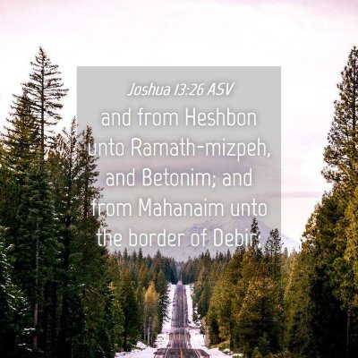 Picture 04 - Joshua 13:26 ASV - and from Heshbon unto Ramath-mizpeh, and Betonim; - Bible Verse Picture