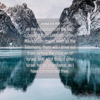 Picture 04 - Joshua 13:6 ASV - all the inhabitants of the hill-country from - Bible Verse Picture