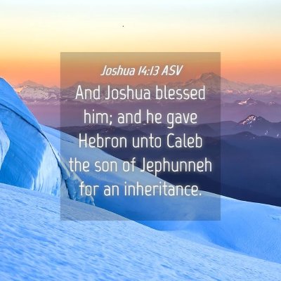Picture 04 - Joshua 14:13 ASV - And Joshua blessed him; and he gave Hebron unto - Bible Verse Picture