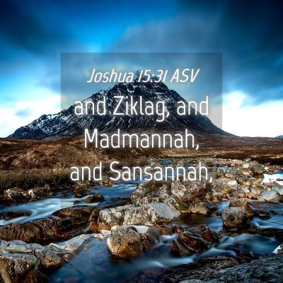 Picture 04 - Joshua 15:31 ASV - and Ziklag, and Madmannah, and - Bible Verse Picture