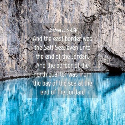 Picture 04 - Joshua 15:5 ASV - And the east border was the Salt Sea, even unto - Bible Verse Picture
