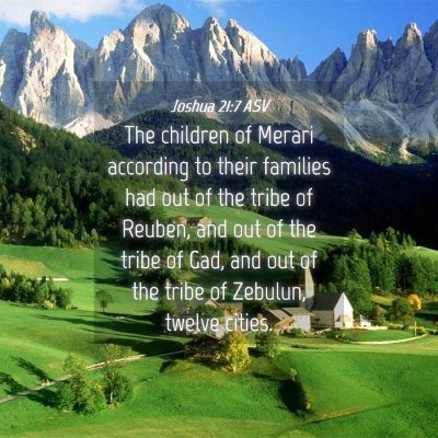 Picture 04 - Joshua 21:7 ASV - The children of Merari according to their - Bible Verse Picture