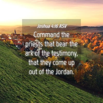Picture 04 - Joshua 4:16 ASV - Command the priests that bear the ark of the - Bible Verse Picture