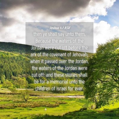 Picture 04 - Joshua 4:7 ASV - then ye shall say unto them, Because the waters - Bible Verse Picture