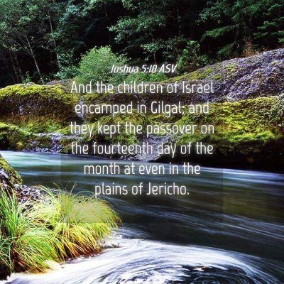 Picture 04 - Joshua 5:10 ASV - And the children of Israel encamped in Gilgal; - Bible Verse Picture