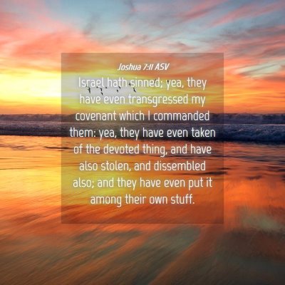 Picture 04 - Joshua 7:11 ASV - Israel hath sinned; yea, they have even - Bible Verse Picture