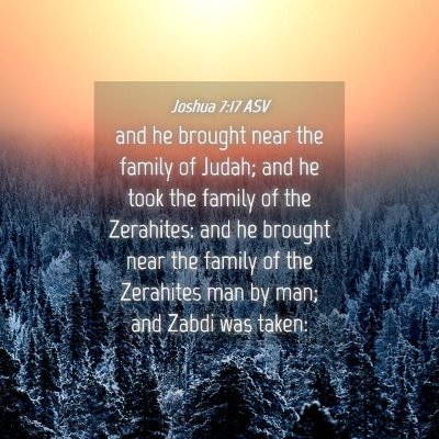 Picture 04 - Joshua 7:17 ASV - and he brought near the family of Judah; and he - Bible Verse Picture