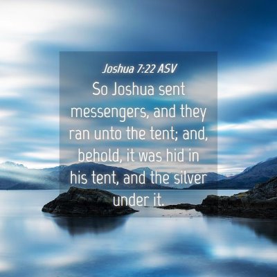 Picture 04 - Joshua 7:22 ASV - So Joshua sent messengers, and they ran unto the - Bible Verse Picture