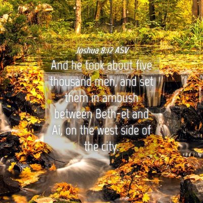 Picture 04 - Joshua 8:12 ASV - And he took about five thousand men, and set them - Bible Verse Picture
