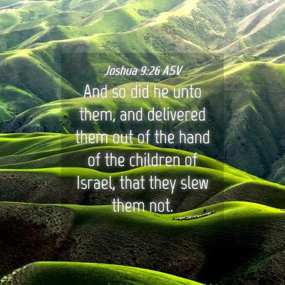 Picture 04 - Joshua 9:26 ASV - And so did he unto them, and delivered them out - Bible Verse Picture