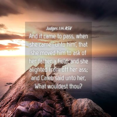 Picture 04 - Judges 1:14 ASV - And it came to pass, when she came `unto him', - Bible Verse Picture