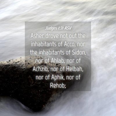 Picture 04 - Judges 1:31 ASV - Asher drove not out the inhabitants of Acco, nor - Bible Verse Picture