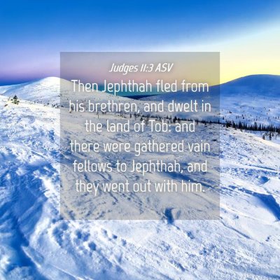 Picture 04 - Judges 11:3 ASV - Then Jephthah fled from his brethren, and dwelt - Bible Verse Picture