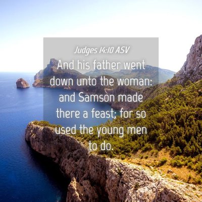 Picture 04 - Judges 14:10 ASV - And his father went down unto the woman: and - Bible Verse Picture