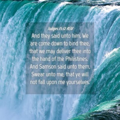 Picture 04 - Judges 15:12 ASV - And they said unto him, We are come down to bind - Bible Verse Picture