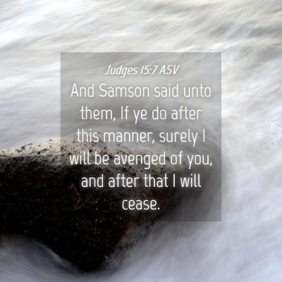 Picture 04 - Judges 15:7 ASV - And Samson said unto them, If ye do after this - Bible Verse Picture