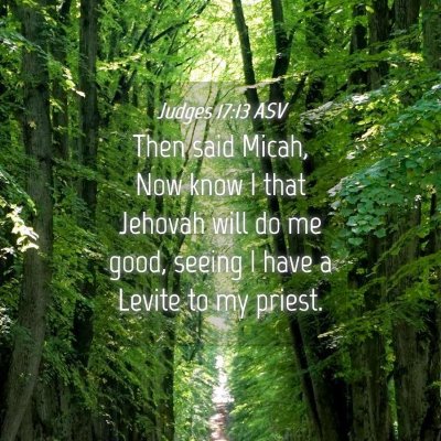 Picture 04 - Judges 17:13 ASV - Then said Micah, Now know I that Jehovah will do - Bible Verse Picture
