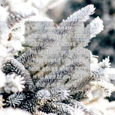 Picture 04 - Judges 18:10 ASV - When ye go, ye shall come unto a people secure, - Bible Verse Picture
