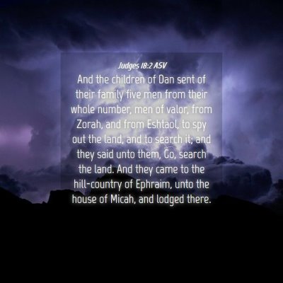 Picture 04 - Judges 18:2 ASV - And the children of Dan sent of their family five - Bible Verse Picture
