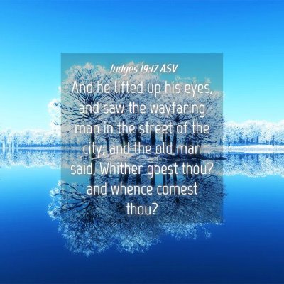 Picture 04 - Judges 19:17 ASV - And he lifted up his eyes, and saw the wayfaring - Bible Verse Picture