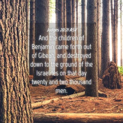 Picture 04 - Judges 20:21 ASV - And the children of Benjamin came forth out of - Bible Verse Picture