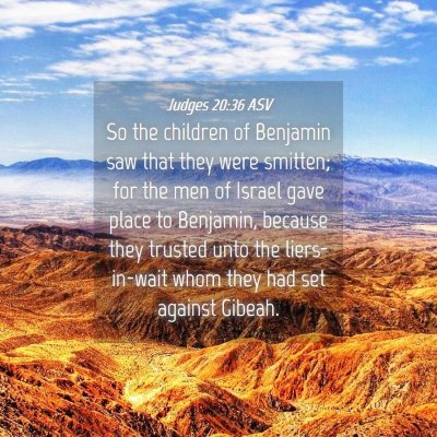Picture 04 - Judges 20:36 ASV - So the children of Benjamin saw that they were - Bible Verse Picture