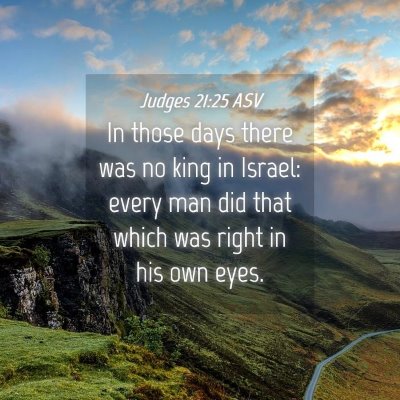 Picture 04 - Judges 21:25 ASV - In those days there was no king in Israel: every - Bible Verse Picture