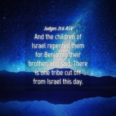 Picture 04 - Judges 21:6 ASV - And the children of Israel repented them for - Bible Verse Picture