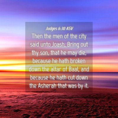 Picture 04 - Judges 6:30 ASV - Then the men of the city said unto Joash, Bring - Bible Verse Picture