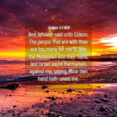 Picture 04 - Judges 7:2 ASV - And Jehovah said unto Gideon, The people that are - Bible Verse Picture