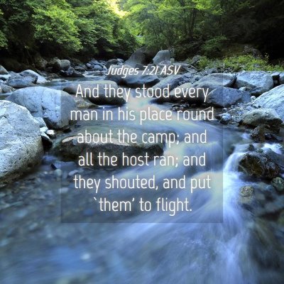 Picture 04 - Judges 7:21 ASV - And they stood every man in his place round about - Bible Verse Picture